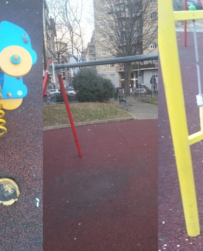 Brutto ritorno dalle vacanze per i bimbi di Vanchiglietta, vandalizzato il parco giochi di piazza Toti