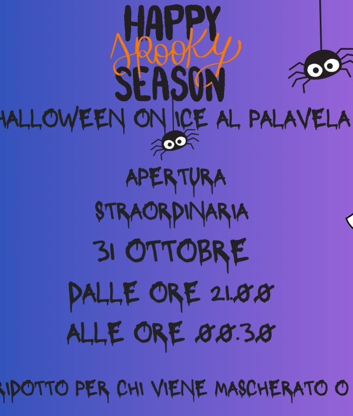 Halloween on ice: apertura speciale della pista del Palavela