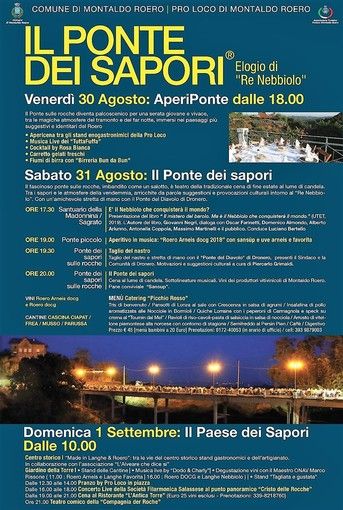 MONTALDO ROERO: tutto pronto per Ponte dei sapori. Oggi alle 18.00 il via con apericena, musica live e stand enogastronomici