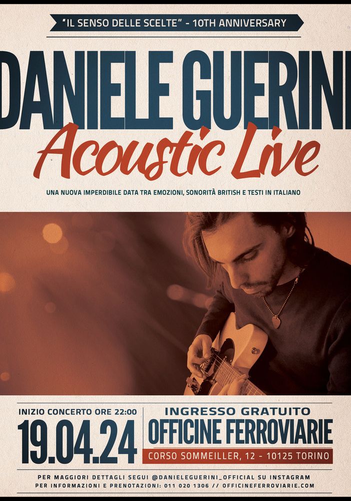 Daniele Guerini concerto evento alle Officine Ferroviarie di Torino
