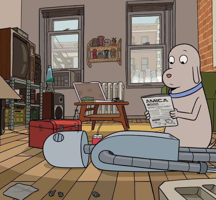 Il regista Paolo Berger presenta a Torino per l'anteprima del fllm d'animazione Il mio amico robot