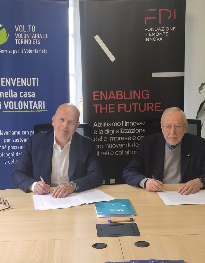 Siglato l'accordo tra Vol.To ETS e la Fondazione Piemonte Innova: innovazione e digitalizzazione nel settore servizi