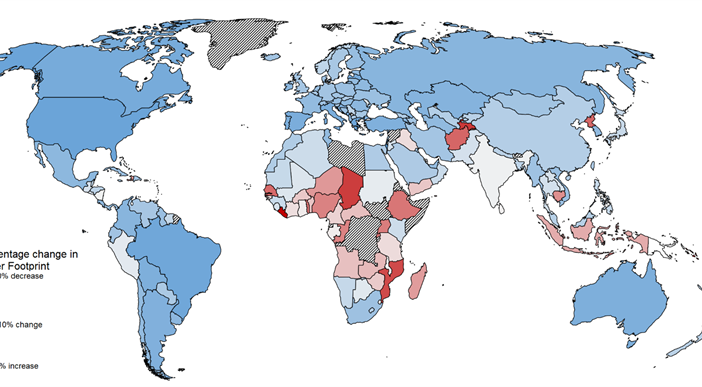 planisfero con mappa idrica