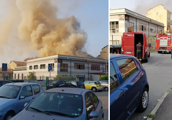 Incendio in Borgo Vittoria, in fiamme edificio in via Cambiano: sul posto i vigili del fuoco