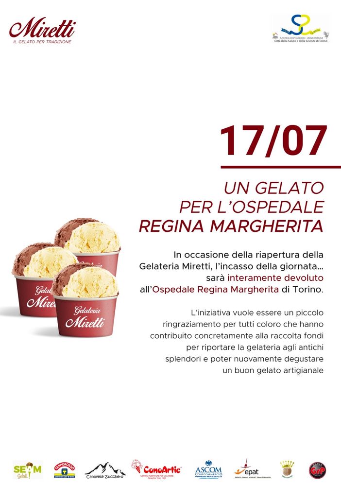 Un gelato per aiutare i piccoli pazienti l'ospedale Regina Margherita