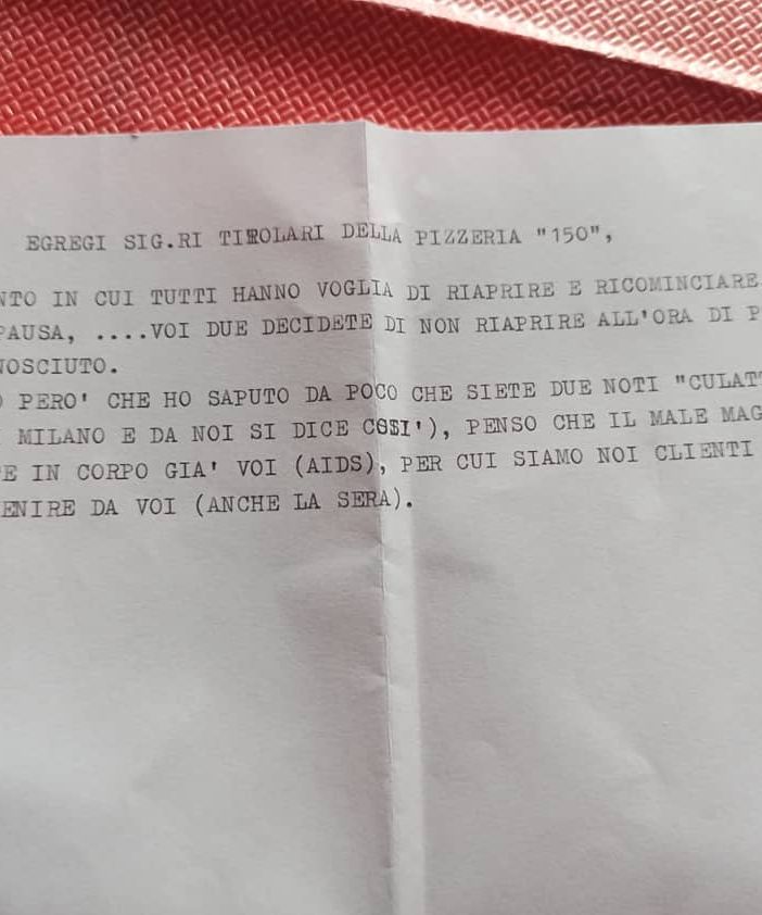&quot;Non veniamo nella vostra pizzeria perché siete gay&quot;: il medioevo piomba su un locale di via Nizza