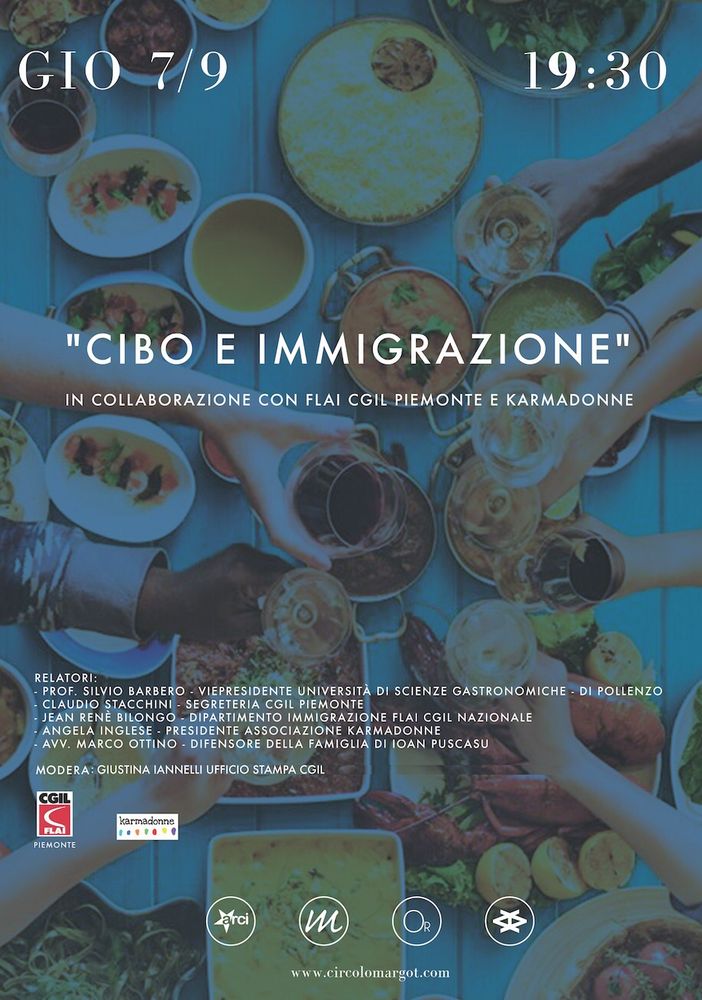 Carmagnola, giovedì 7 una serata su &quot;Cibo e immigrazione&quot;