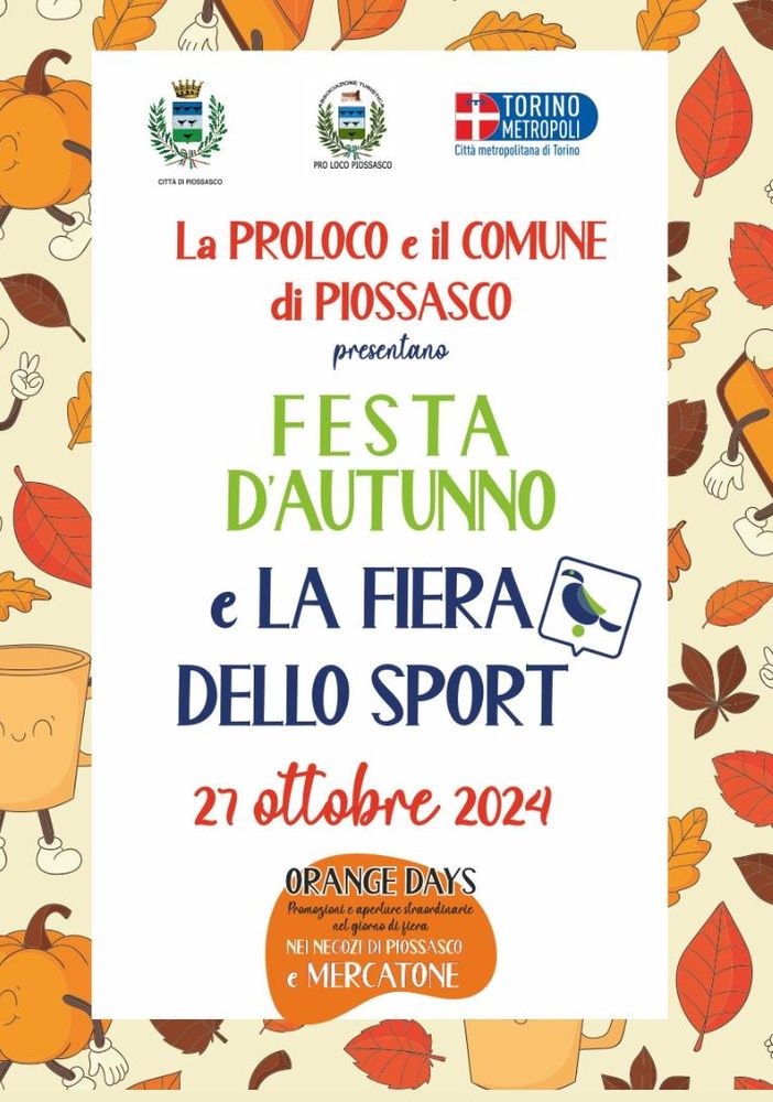 Sapori, divertimento e sport nella Festa d'Autunno a Piossasco