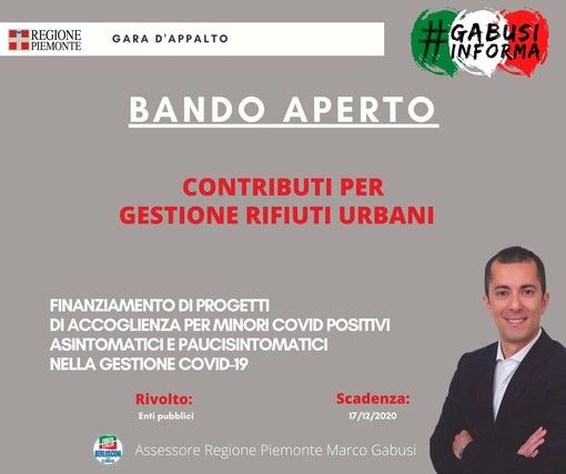 la grafica, relativa un bando di accoglienza per minori covid positivi, aveva un titolo che rimandava alla gestione rifiuti