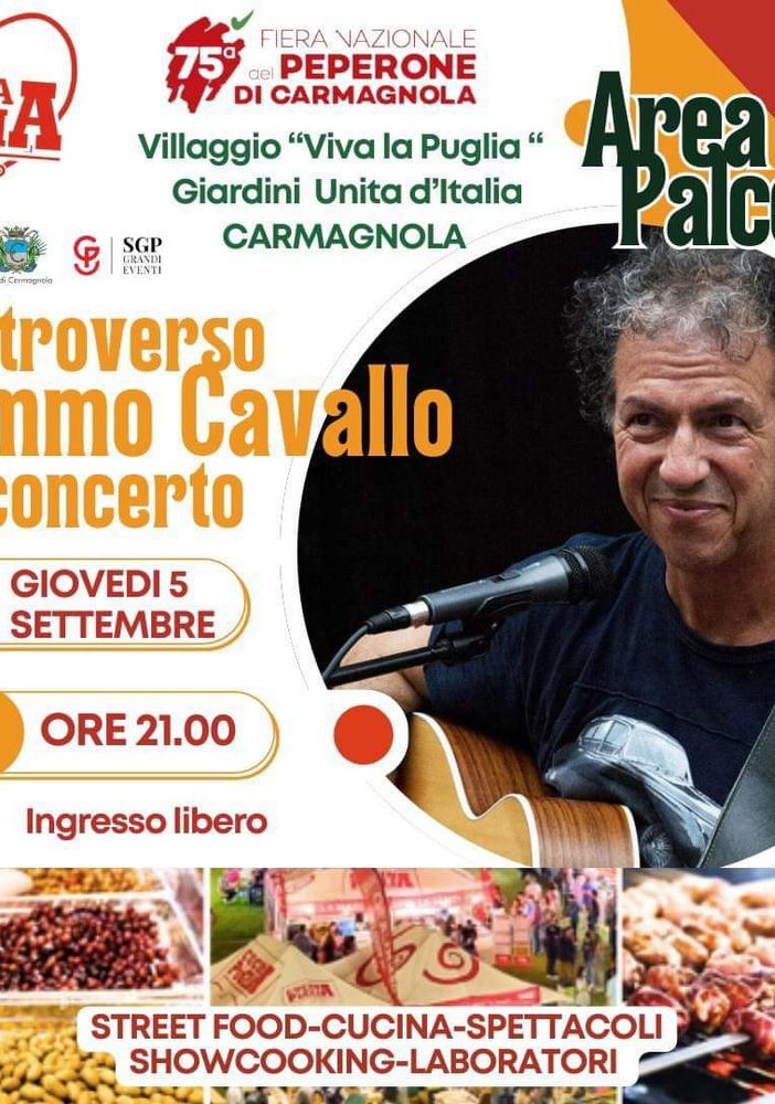 Carmagnola, stasera lo spettacolo di 𝗠𝗶𝗺𝗺𝗼 𝗖𝗮𝘃𝗮𝗹𝗹𝗼 nel villaggio di &quot;𝗩𝗶𝘃𝗮 𝗹𝗮 𝗣𝘂𝗴𝗹𝗶𝗮&quot;