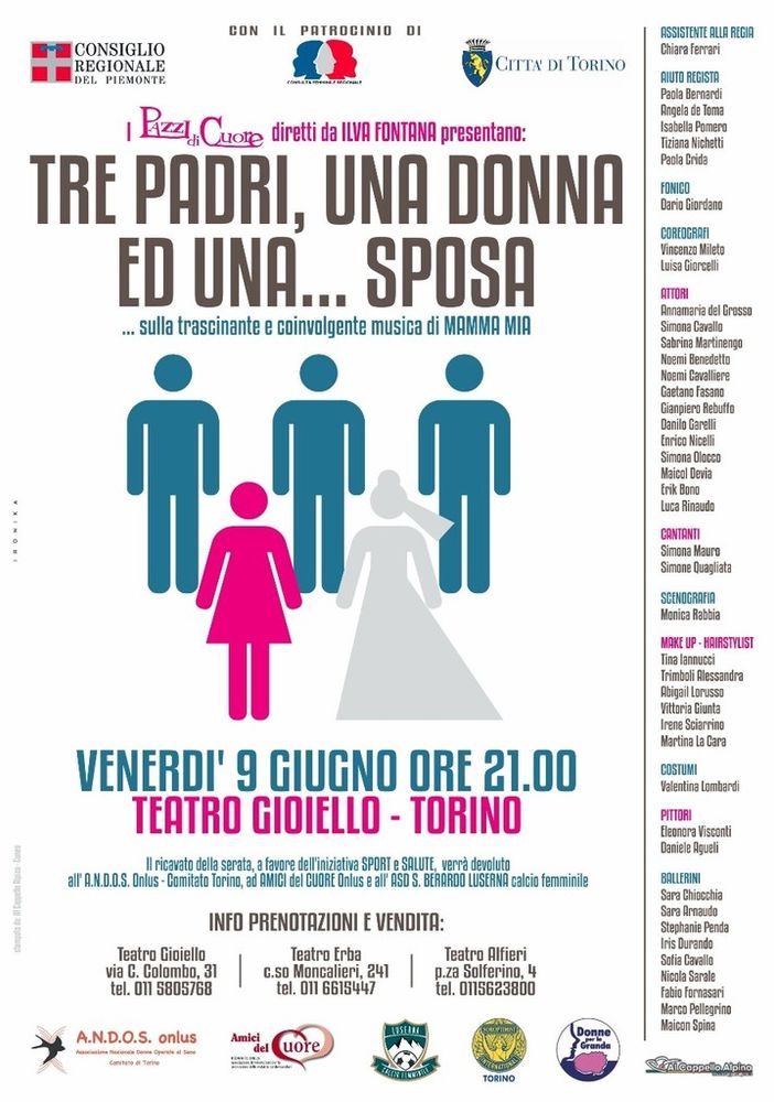 Torino, teatro solidale con &quot;Tre padri, una donna ed una sposa&quot;