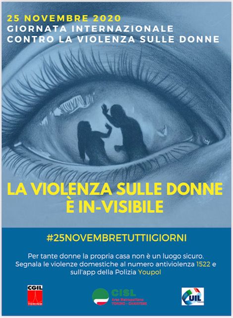 Le iniziative di Cgil, Cisl e Uil Torino per il 25 novembre