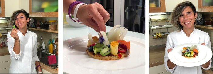 Cecina con verdure, nergi e mayo di riso