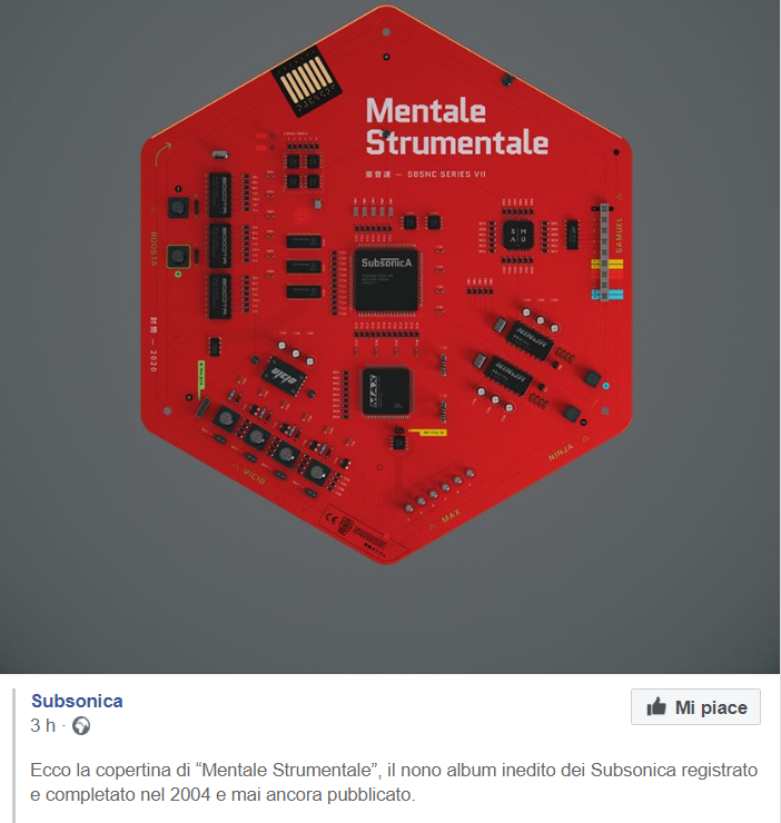 Foto: l'annuncio comparso sul profilo Facebook dei Subsonica