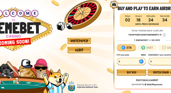 Memebet Token parte alla conquista del gaming online: la prevendita appena cominciata è già un successo