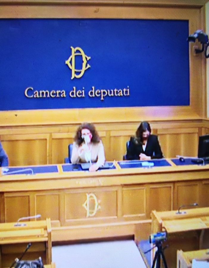 Gli esponenti di FdI Maurizio Marrone, Maria Teresa Bellucci ed Augusta Montaruli