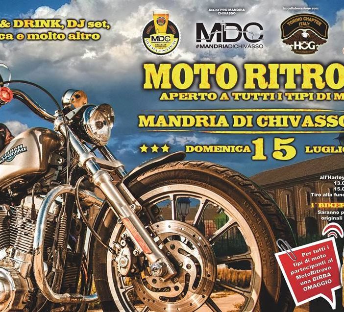 Domenica 15 luglio a Mandria di Chivasso, al via il 1°MDC Motoritrovo