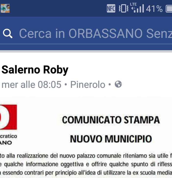 Orbassano, il sindaco Eugenio Gambetta denuncia gli Amministratori di una pagina Facebook