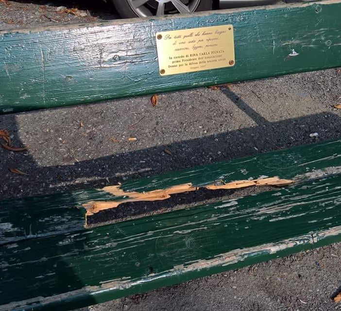 Vandalizzata a San Salvario la panchina di Carla Pignata, simbolo di impegno civile