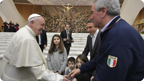 Papa Fancesco ha ricevuto in Vaticano i rappresentanti della Protezione Civile