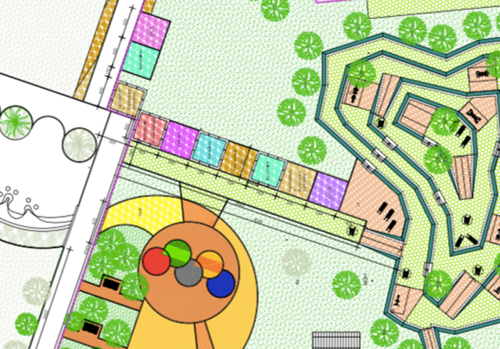 La planimetria del nuovo giardino Parco delle Farfalle a Torino