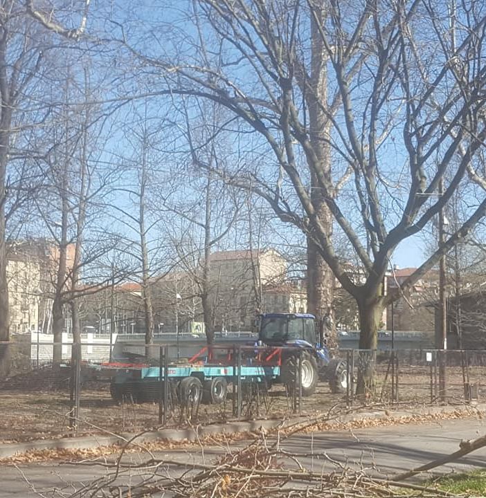 Nella foto, l'avvio dei lavori nella punta Nord, iniziati in inverno