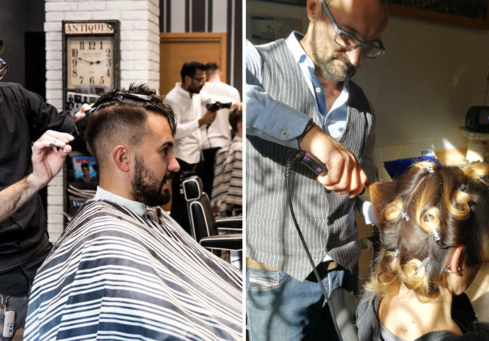 parrucchiere, taglio capelli collage