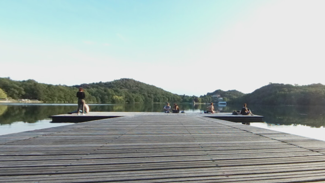 piattaforma lago sirio - foto d'archivio