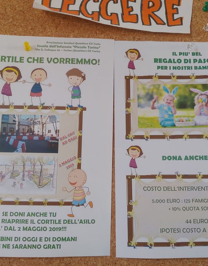 La materna “Piccolo Torino” si rifà il look: e i lavori li finanziano i genitori e i commercianti della zona