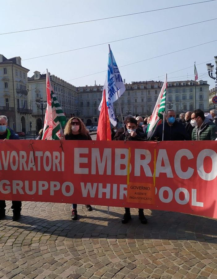 protesta dei lavoratori ex Embraco