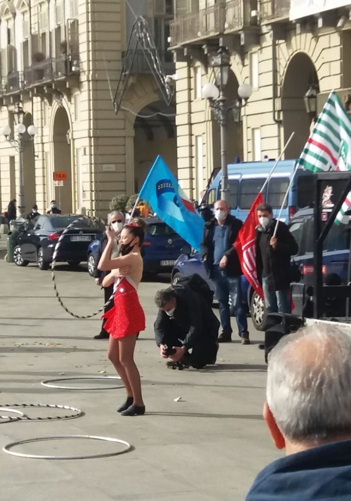 Protesta in piazza Castello