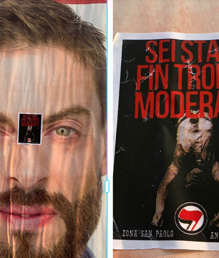 Mussolini a testa in giù e la scritta &quot;Sei stato fin troppo moderato&quot;. Vandalizzati i manifesti di Ravello (FdI)