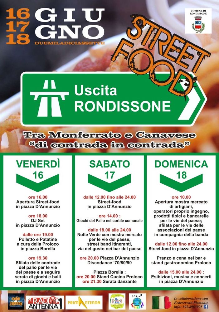 Da venerdì 16 a domenica 18 giugno &quot;Uscita Rondissone&quot;