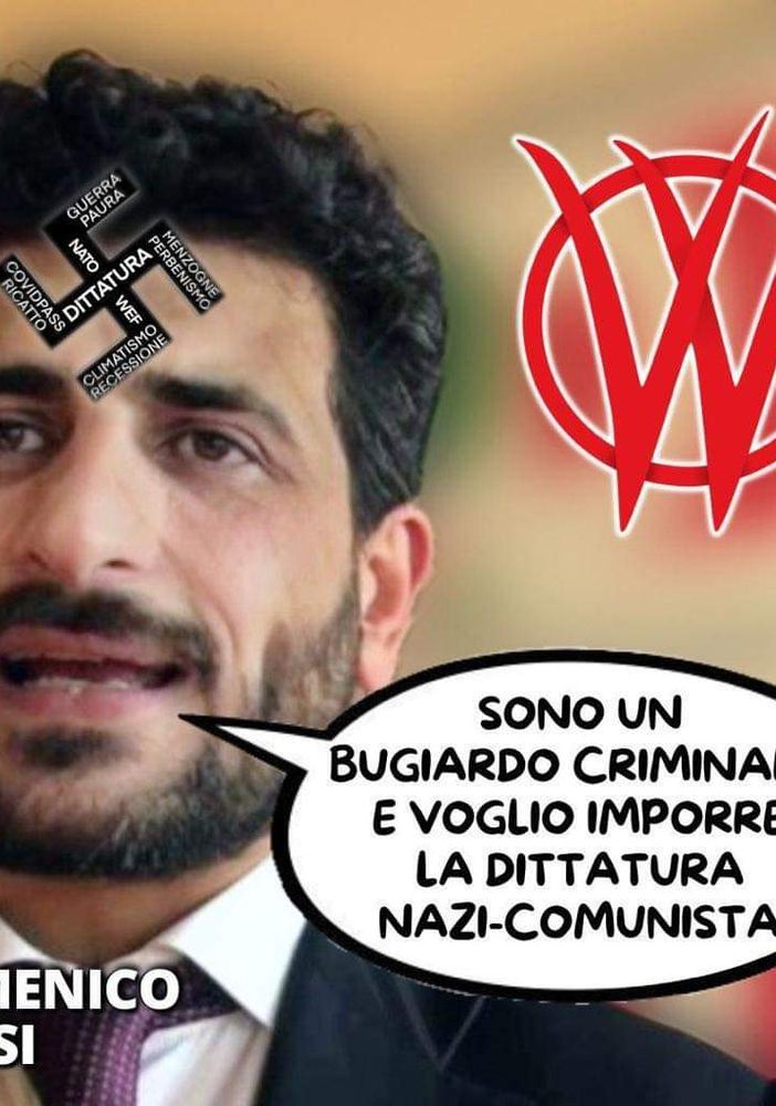 immagine con scritte e insulti