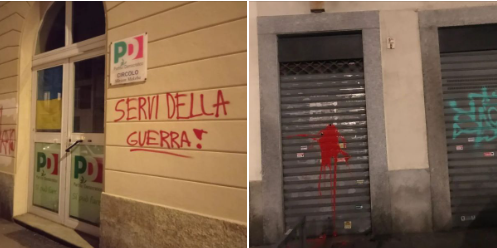 25 Aprile, rivendicate su &quot;Cambiare rotta Torino&quot; le azioni vandaliche contro le sedi di Radicali e Pd