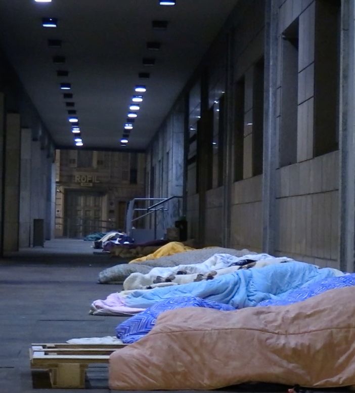 accampamenti di clochard in centro città