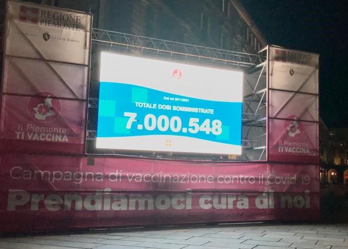 Covid, in Piemonte superata quota 7 milioni di vaccinazioni