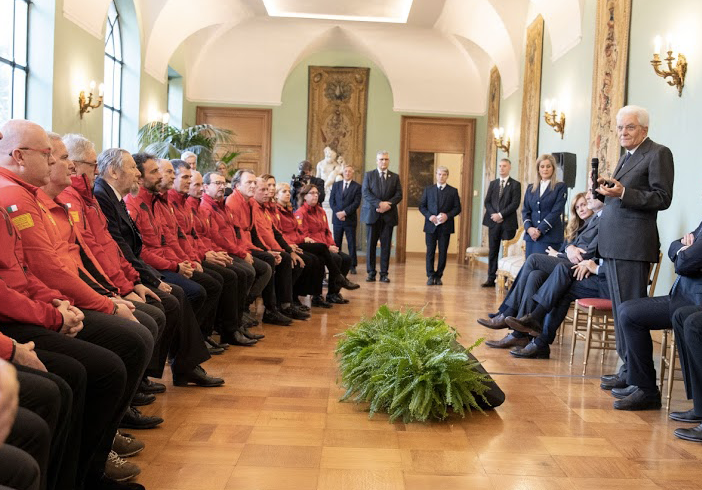 Mattarella incontra il Soccorso Alpino e Speleologico: cerimonia al Quirinale