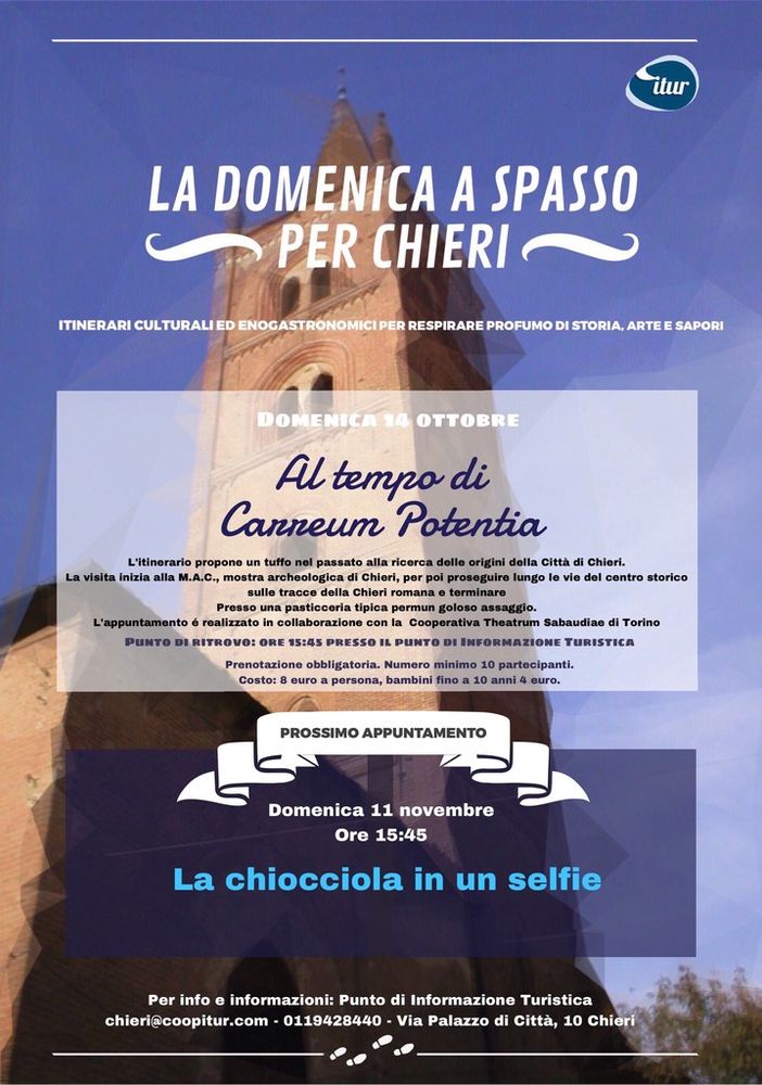 Chieri, tutto pronto per regalarsi una domenica &quot;a spasso&quot; il 14 ottobre