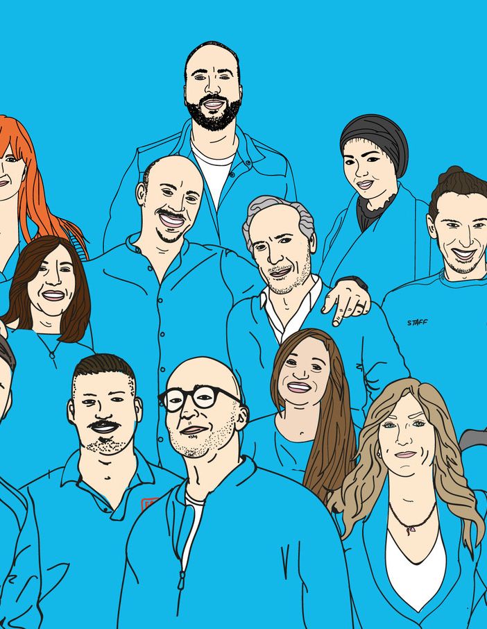 Immagine con profili di persone disegnati come fumetti