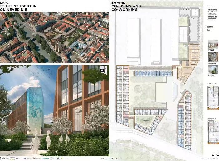 Rendering del progetto Student Hotel