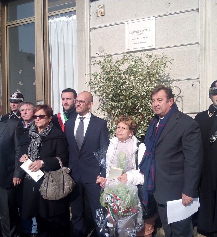 Una targa in via Veronese per ricordare Carmine Civitate, vittima di terrorismo