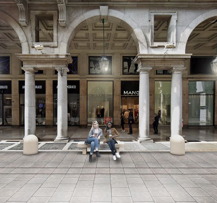 render della futura via Roma pedonale