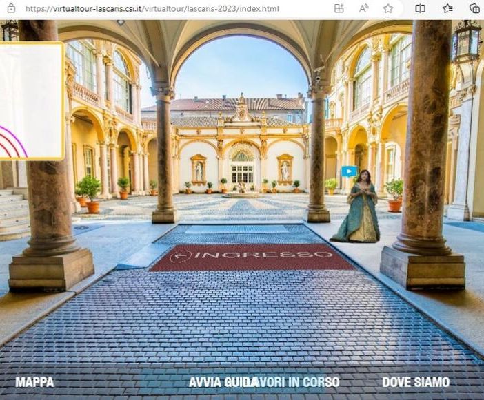 Palazzo Lascaris, online il Virtual tour mentre proseguono i lavori di risanamento
