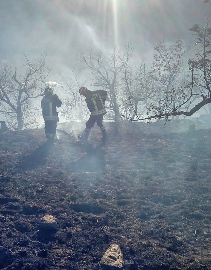 Forte vento in Val di Susa: i vigili del fuoco impegnati a spegnere un incendio boschivo a Mattie