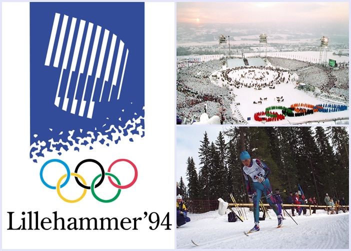 Nell'immagine il logo di Lillehammer 1994, un momento della cerimonia inaugurale e Manuela Di Centa in azione