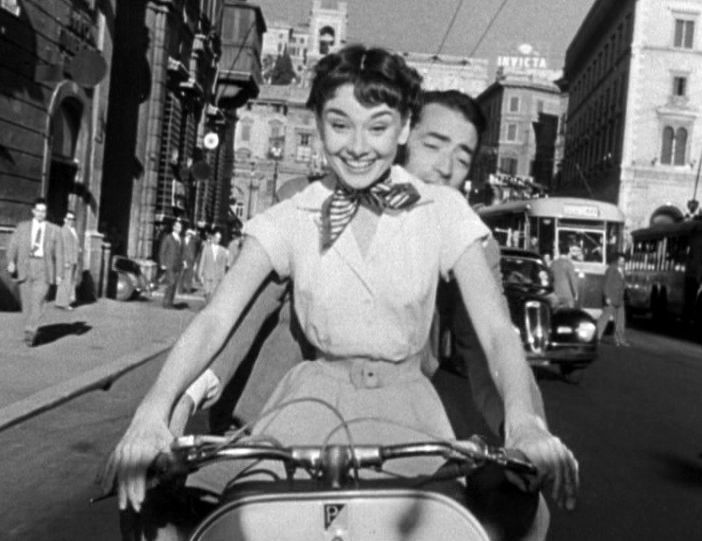 Famosca scena tratta dal film &quot;Vacanze Romane&quot;