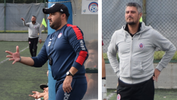 Rosario Ligato, tecnico del Lucento, e Antonio De Gregorio, coach del Vanchiglia