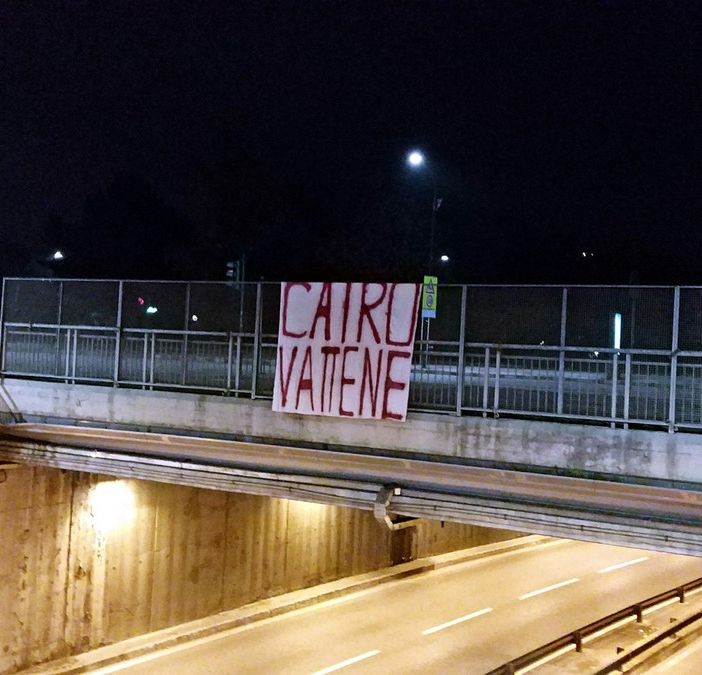 Toro, striscioni contro il Presidente: &quot;Cairo vattene&quot;