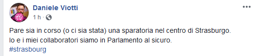 Sparatoria a Strasburgo, l'eurodeputato torinese Viotti:&quot;Io e il mio staff siamo al sicuro&quot;
